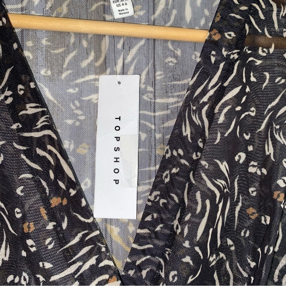 NWT Topshop Animal Print Mesh Bodysuit - Picture 5 of 6